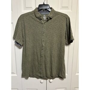 Kuhl, Born In The Mountains, Short Sleeve Button Up, Green w/Leaf Print, Large